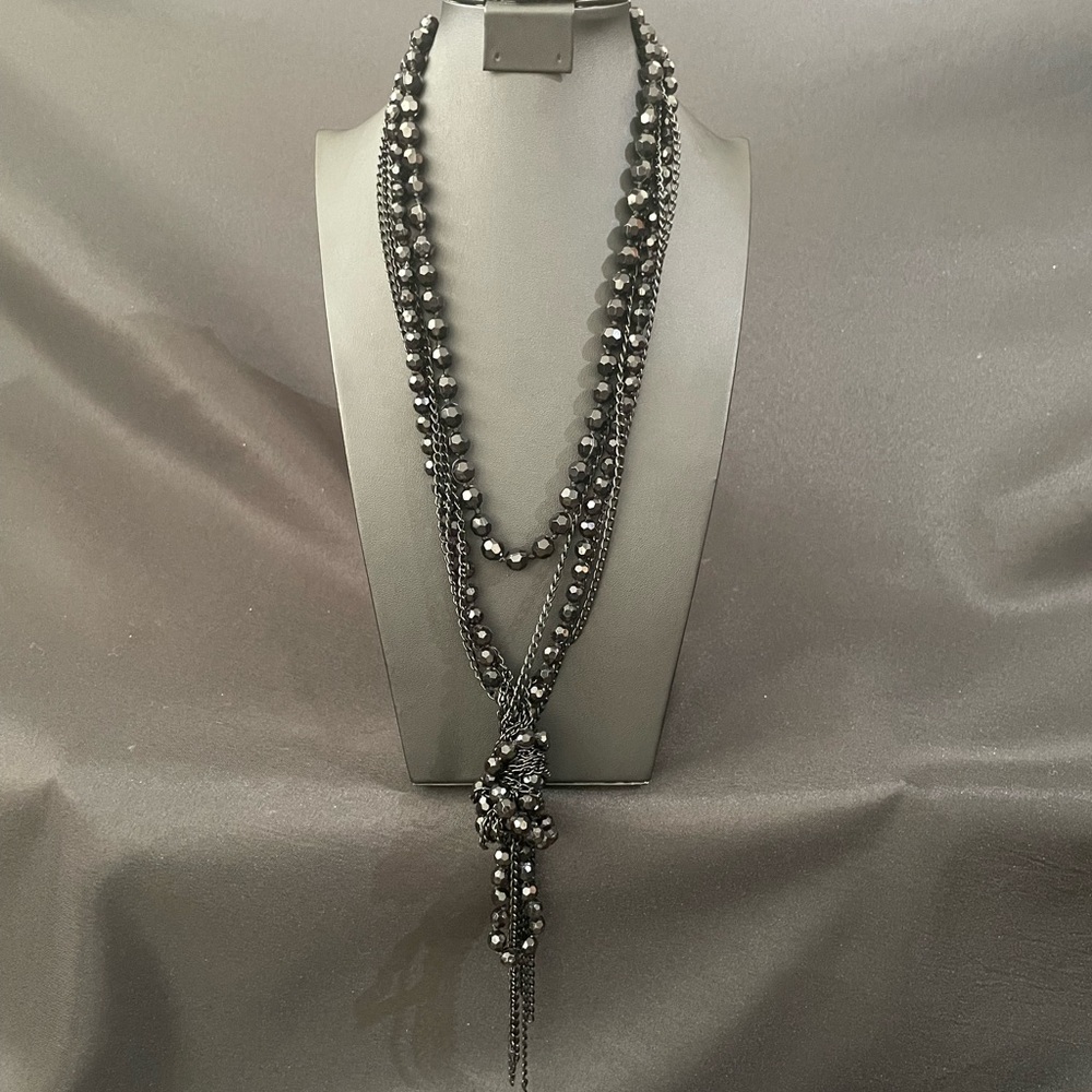 Brand New Express Black Beaded necklace